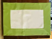 Set of 13 Pottery Barn 100% Linen White Green Border Placemats New With Tags