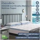 800GSM Memory Fibre Fill Soft Mattress Topper Cotton Cover Underlay All Sizes