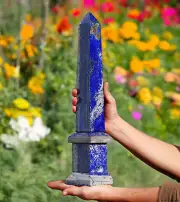 445MM Blue Lapis Lazuli Crystal Healing Spirit Power Meditation Stone Tower
