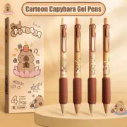 4Pcs Cute Cartoon Capybara Signature Pen Portable Pocket Pens Quick Dry Gel Pens