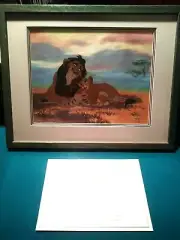 SCHEMING SCAR & SIMBA LIMITED ED. DISNEY SERICEL, LION KING, NEW MINT COA FRAMED