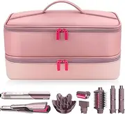 Travel Hair Dryer Case for Shark FlexFusion Case, Portable Hair Tools Bag for Shark FlexStyle Blow Dryer, Double-Layer Storage Carrying Case for Shark Flex Fusion Air Straightener Attachments Holder