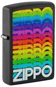 Zippo 46234, Techno Zippo Design, Black Matte Finish Lighter, NEW