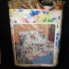 NEW Vintage Bibb Company Room Concepts Double FLAT Sheet Silk Flower *READ*