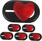 FUTUREORYY 6pcs Heart-Shaped Camera Cover Slide for Phone Tablet Laptop Privacy Protector Mechanism for Enhanced Office Use