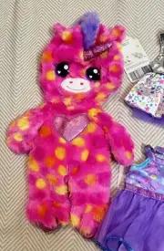 Build a bear pink unicorn polka dots UNSTUFFED plush
