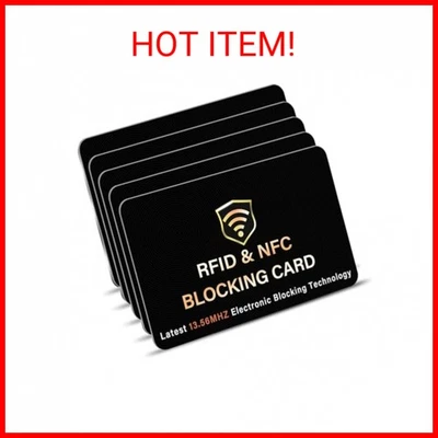 SaiTech IT 5 Pack RFID Blocking Card, One Card Protects Entire Wallet Purse, NFC