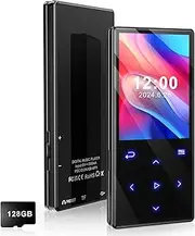 Gueray 128GB Bluetooth MP3 Player Portable MP3 Player Digital Music Player with HiFi Sound Built-in FM Radio Speaker Support Voice Recorder TF Card