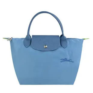 【LONGCHAMP】LE PLIAGE GREEN系列刺繡短把再生尼龍摺疊水餃包(小/多色選)