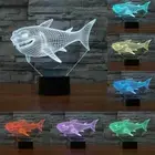 3D Shark Night Light Optical Illusion Mood Lamp Nursery Home Light Party Decor D