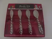 New Williams Sonoma Nordic Elf Set of 4 Stoneware Holiday Spoons