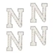 10Pcs Iron on Letters Patches,4.5cm Self Adhesive Patches for DIY Hat(White)