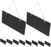 Generic 12pcs Small Blackboard Dry Erase Boards Bar Black Board Sign Chalkboards Poster Stickers Store Door Board Black Whiteboard Pin Charcuterie Board with Letters Board Pendant