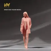 DIY Resin 1/87 JTWG Short Coat Girl Unpaint Figure Diorama Miniature For Car Toy