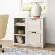 Graham 80cm Wide 2 Drawer Modern Lateral Filing Cabinet Ivory