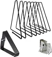 FEIQIAO Adjustable Telescopic Triangle Record Shelf Bookshelf, Wire Folder Organizer Sorter, Decorative Desktop Book Organizer Magazine Rack (Black, 7 Grids)