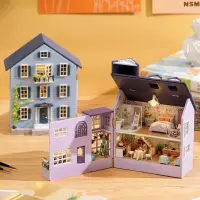 在飛比找蝦皮購物優惠-建築別墅模型 diy小屋手工製作 拚裝房子模型 智趣屋 袖珍