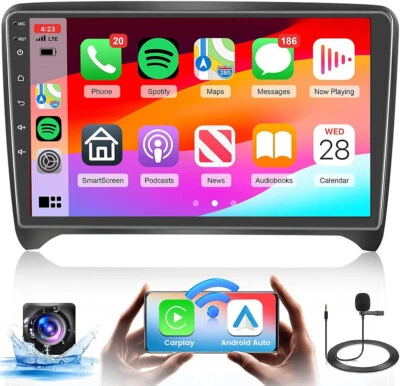 9" Wireless CarPlay For Audi TT 2006-2014 Car Stereo Android 14 GPS NAVI WIFI FM (for: Audi)