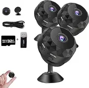 Secret Scope Camera, Secret Scope Mini Security Camera, 2025 New Magnetic Security Cam, Magnetic Mini Securitys Cam Outdoor, WiFi Camears Wireless 1080p Hd (3PCS+SD32g)