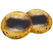 Pair Golden Mountain Goat Glass Eyes Jewelry Dolls Taxidermy Flatback Cabochons