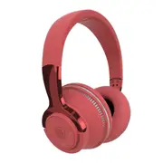 Wireless Bluetooth Headphones Over Ear Foldable Stereo Noise Cancelling Earphone for Travel Home Office -Red