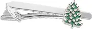 [WOFASHPURET] Christmas Tree Tie Clip Silver Holiday Tie Bar Pinch Clips Men's Suit Tie Accessories for Wedding and Daily Life