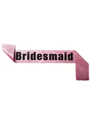 Glittery Pink and Black Bridesmaid Hens Night Sash