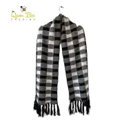AQUA Scarf Winter Womens Plaid Bloomingdales Exclusive Black White