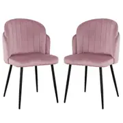 Scarlett Velvet Dining Chair (Set of 2) Mauve Pink