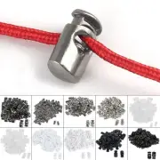 100pcs Plastic Cord Lock Stoppers Spring End Toggle Fastener Organizer