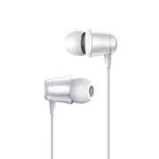Encok H13 3.5mm Wired Earphone HiFi Stereo In-ear Colorful Light Earbuds Headphone with HD Mic WHITE COLOR