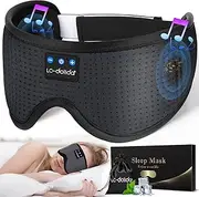 LC-dolida Sleep Headphones, Bluetooth Sleep Mask Sleeping Headphones Wireless Ice Silk Sleep Mask with Bluetooth Headphones 5.2 Bluetooth Eye Mask for Sleeping Music Headset Gifts for Men Women