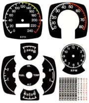 Premium Dash Decal 71 AMC Javelin AMX FULL KIT METRIC 240KPH BLACK
