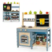 Babyjoy 2-In-1 Outdoor Mud Kitchen w/Metal Baskets & Storage Bag For 3-8 Years Old Toddlers Multi-color
