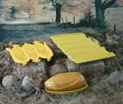 CRATE & BARREL CORN PLATTER AND TRIVET + POTTERY BARN LIDDED CORN BUTTER DISH