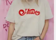 Heart Band TShirt, WHITE 70s 80s 90s Rock Tee, Classic Tour Music Unisex Shirt