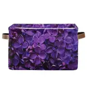 Spring Lilac Purple Floral Large Storage Basket, Foldable Storage Basket, Wat...