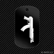 Draco Ak-47 Keychain GI dog tag engraved many colors ak47 assault rifle