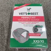 Vet's Best Perfect-Fit Washable Dog Diaper | XXS/XS | Waist:10-25" | 1 Diaper