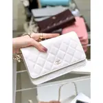 二手 CHANEL WOC 荔枝紋 WALLET ON CHAIN 單肩包 鏈條包 A33814