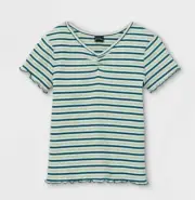 NEW Art Class Girls' Cinch Front Lettuce Edge Short Sleeve Size Small 6/6X