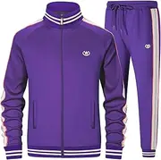 [W JIANWANG] Men's Tracksuit, Jogging Suit, Sports Suit, Tracksuits, 2-Piece Casual Athletic Jogging