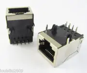 10pcs CAT5 Modular Network RJ45 59 8P PCB Jack Connector Metal Extended Version