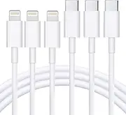 RCTech USB C to Lightning Cable 3Pack 3FT [MFi Certified] iPhone Fast Charger Cable USB-C Power Delivery Charging Cord for iPhone 13/12/12 PRO Max/12 Mini/11/11PRO/XS/Max/XR/X/8/8Plus/iPad, White