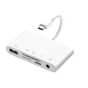 5 in 1 USB OTG Card Reader Adapter With Charging Port For Micro SD SDXC CF SDHC