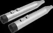 Chrome 4" Slip Ons Mufflers Set Black End Caps Harley Road King Custom 04-07
