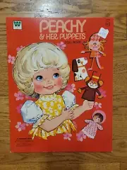 Whitman Mattel Paper Doll Peachy & Her Puppets 1974 Uncut New Vintage