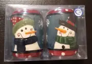 CERAMIC SNOWMEN SALT PEPPER SHAKERS TABLE WARE CHRISTMAS DECORATION