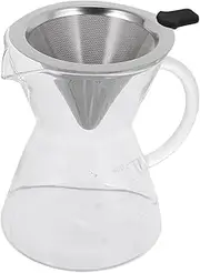 Cabilock Coffee Maker Dripper Pot 1 Set of Drip Filter Coffee Pot Stainless Steel for Easy to Use