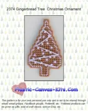 Gingerbread Christmas Tree Ornament- Plastic Canvas Pattern or Kit